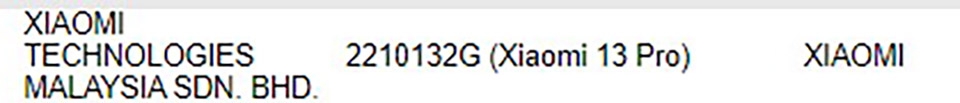 Chứng nhận Xiaomi 13 Pro (ảnh 1)