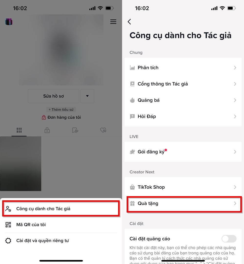 Cách bật chế độ Quà tặng trên TikTok 2