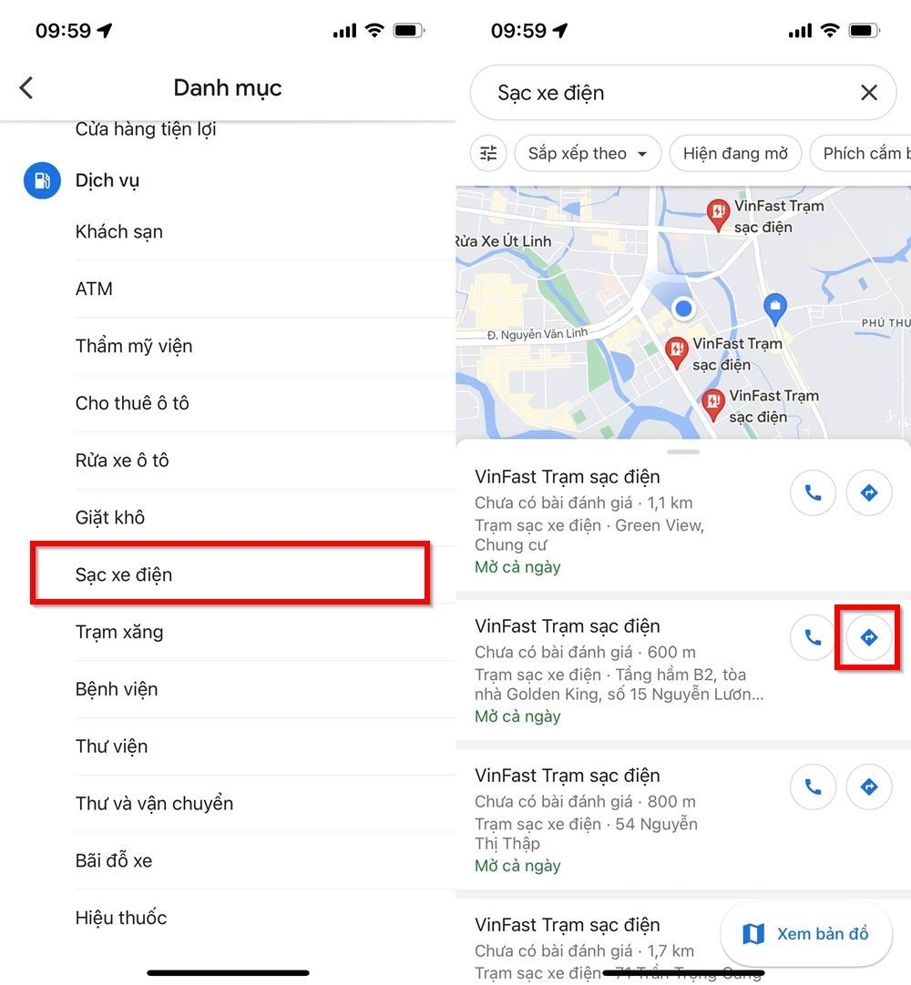 Cách tìm vị trí các trạm sạc xe điện bằng Google Maps 2
