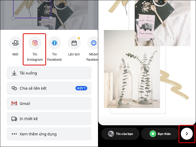 Cách tạo story Instagram bằng Canva trên điện thoại