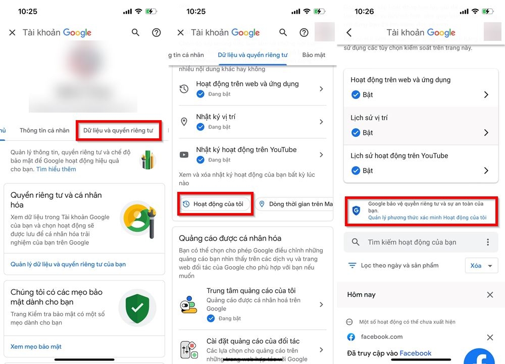 Cách bảo mật dữ liệu hoạt động Google 2
