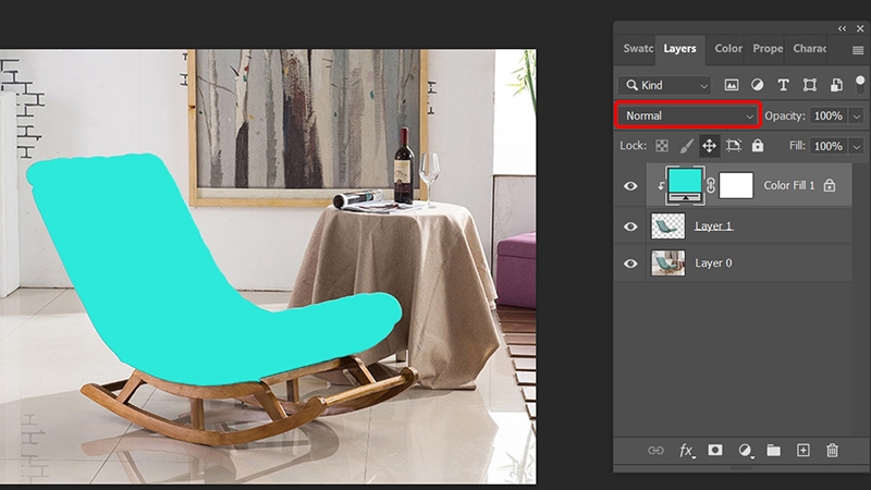 Cách thay đổi màu sắc nội thất trong Photoshop