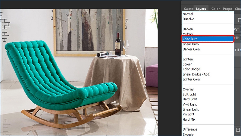Cách thay đổi màu sắc nội thất trong Photoshop