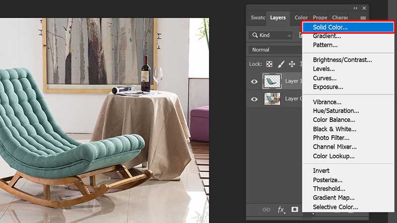 Cách thay đổi màu sắc nội thất trong Photoshop