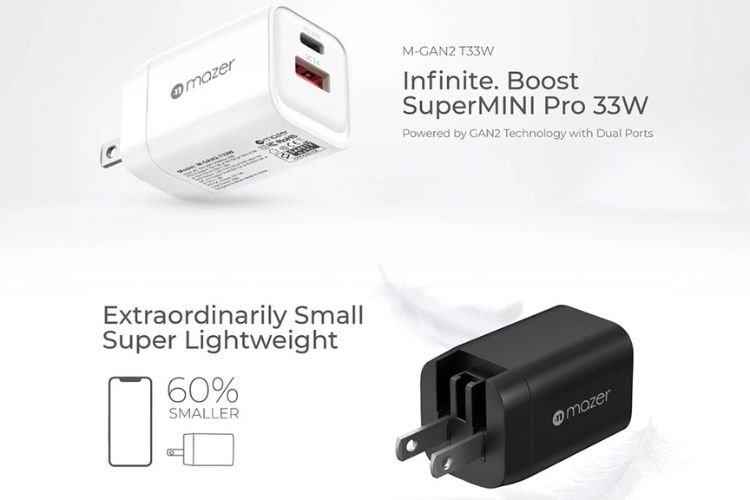 Củ sạc nhanh 2 cổng Mazer Infinite 33W