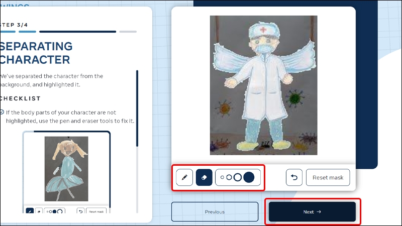 Cách tạo hành động cho nhân vật được vẽ ra