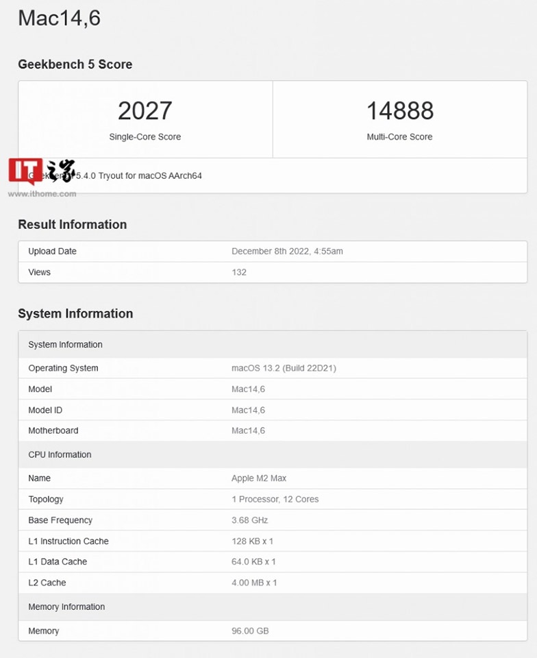 M2 Max lộ hiệu năng ấn tượng trên Geekbench
