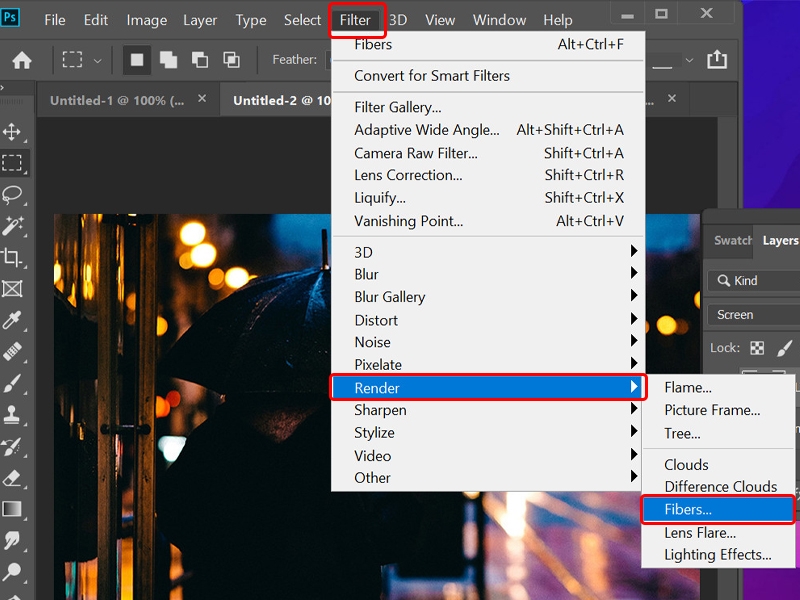 Cách tạo hiệu ứng mưa rơi trong Photoshop
