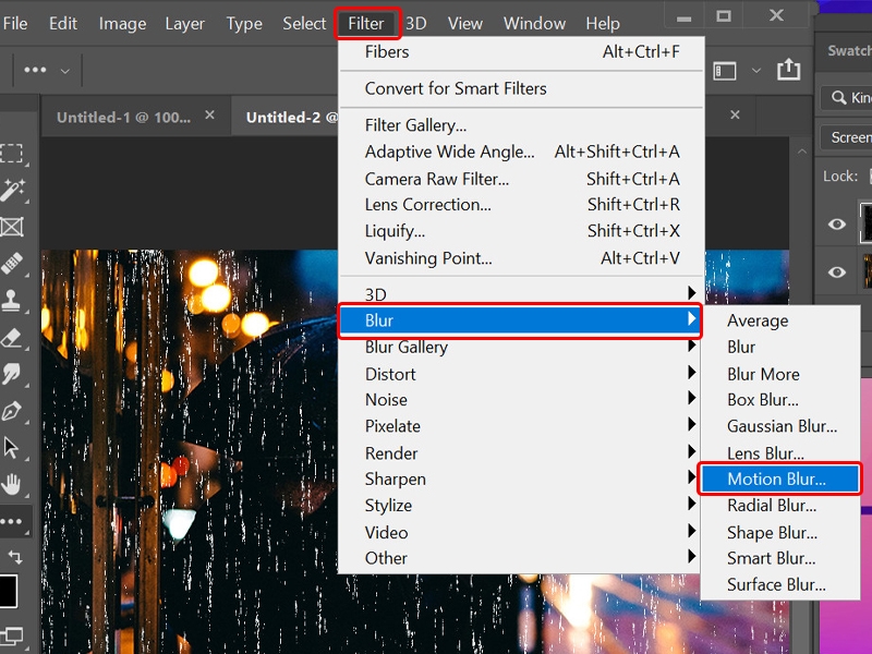 Cách tạo hiệu ứng mưa rơi trong Photoshop