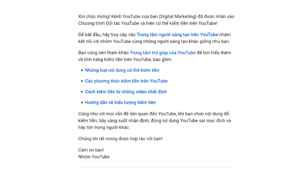 Cách liên kết tài khoản YouTube với Google AdSense 2