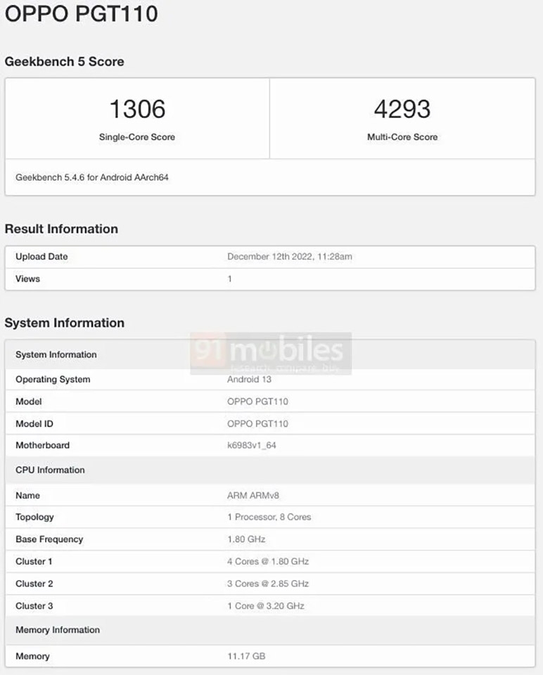 OPPO Find N2 Flip lộ hiệu năng ấn tượng trên Geekbench