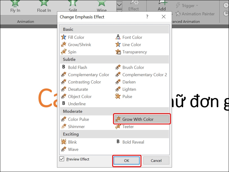 Cách tạo hiệu ứng đổi màu chữ trong PowerPoint