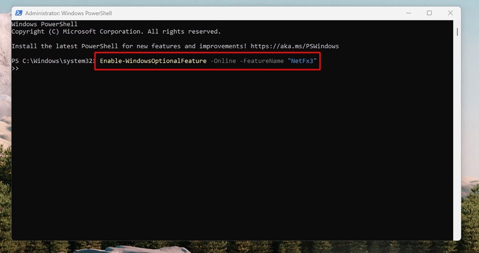 C ch c i t net framework 3 5 cho windows 11