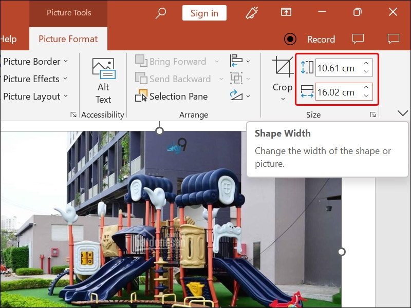 Cách đổi đơn vị inch sang cm trong PowerPoint