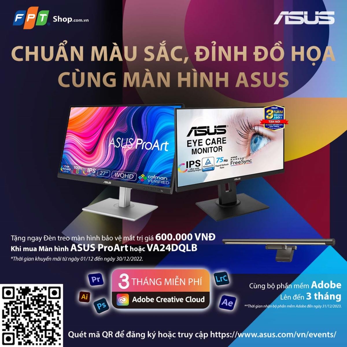 Ưu đãi đặc biệt giảm đến 800K cho màn hình Asus ProArt tại FPT Shop