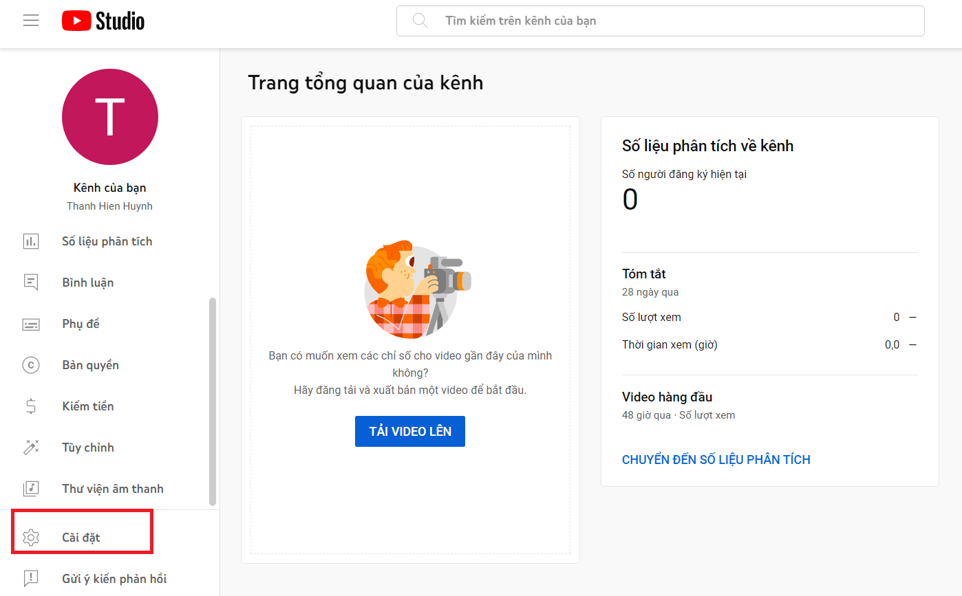 Cách xác minh kênh YouTube 1