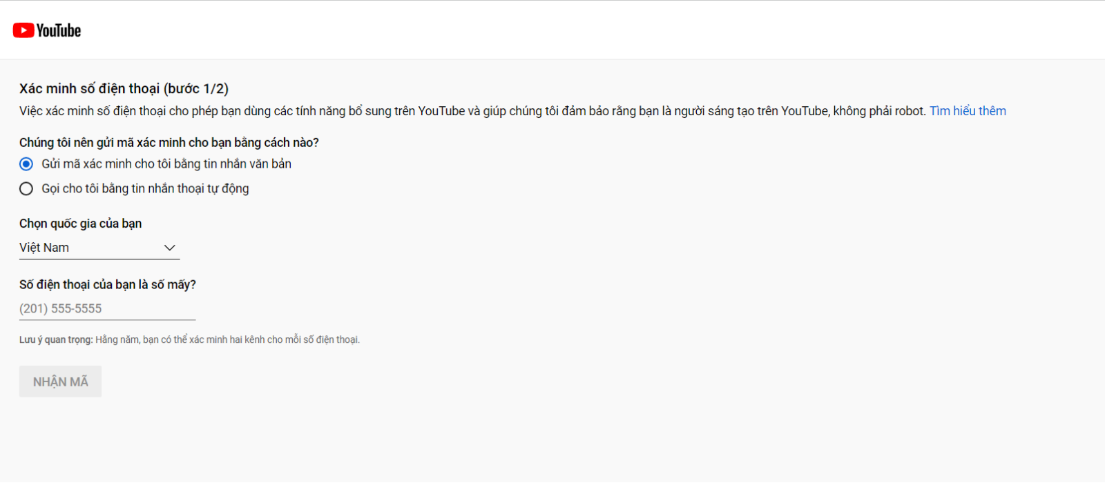 Cách xác minh kênh YouTube 5