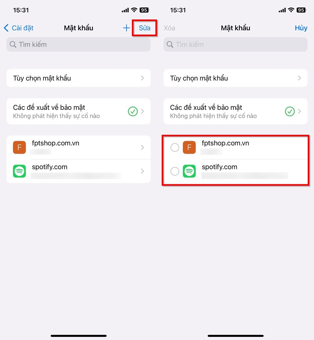 Cách xóa nhiều mật khẩu đã lưu trên iPhone cùng lúc 1