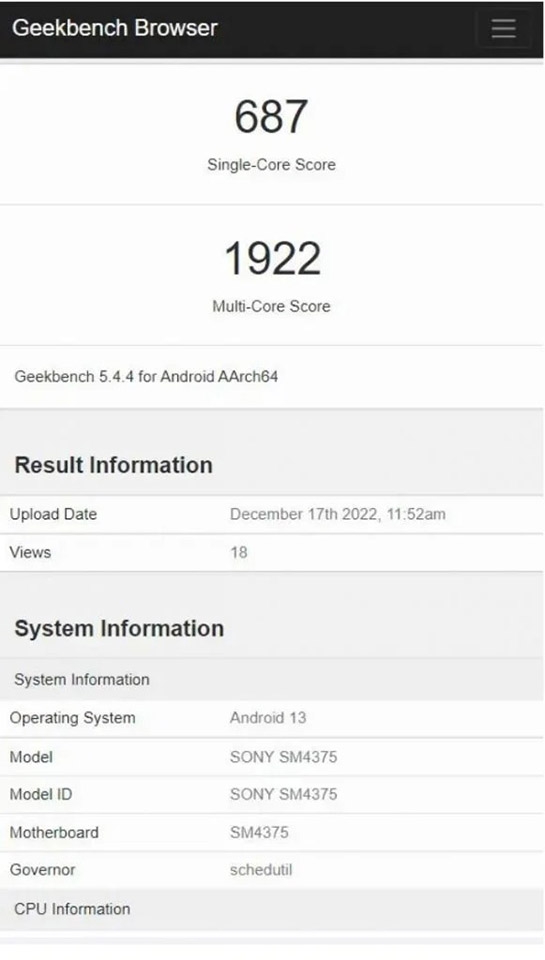 Sony Xperia Ace IV với chip Snapdragon 4 Gen 1 được phát hiện trên Geekbench
