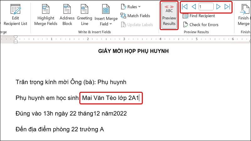 Cách tạo giấy mời hàng loạt trong Word