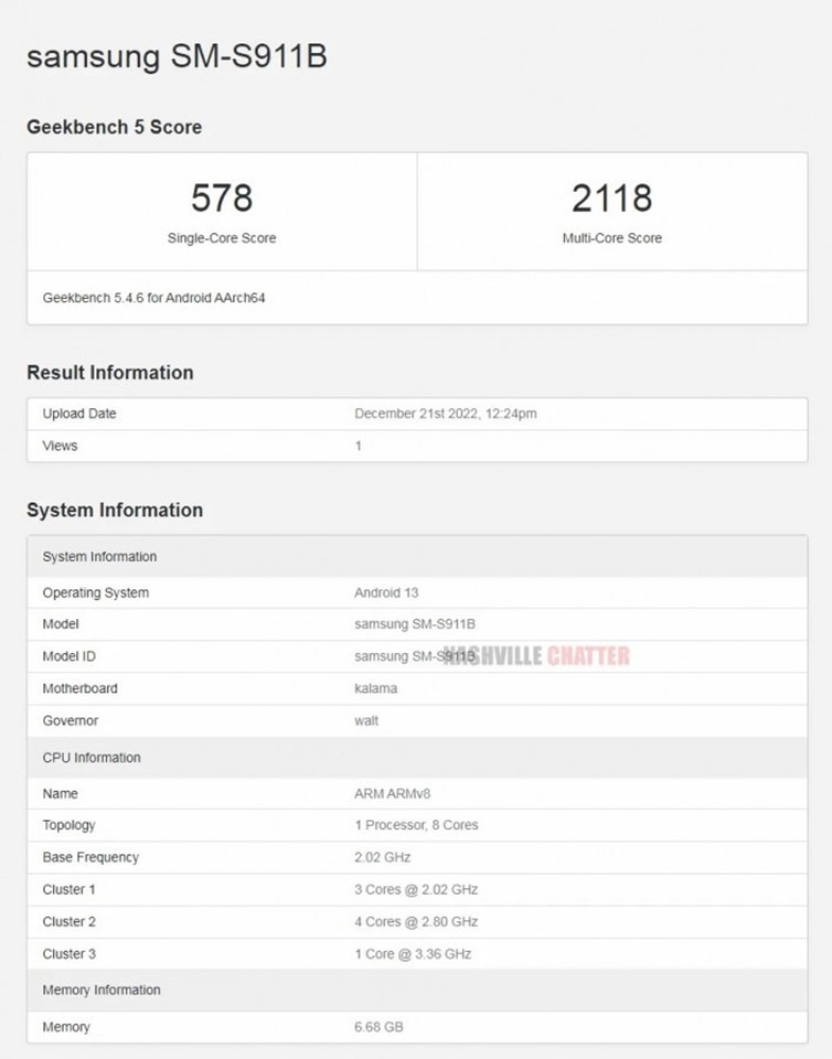 Samsung Galaxy S23 tiếp tục lộ điểm hiệu năng ấn tượng trên Geekbench