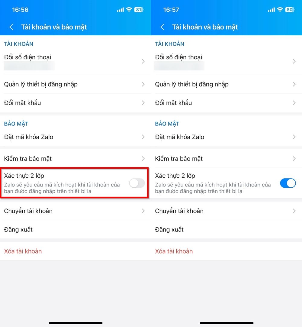 Cách bật bảo mật 2 lớp trên Zalo 2