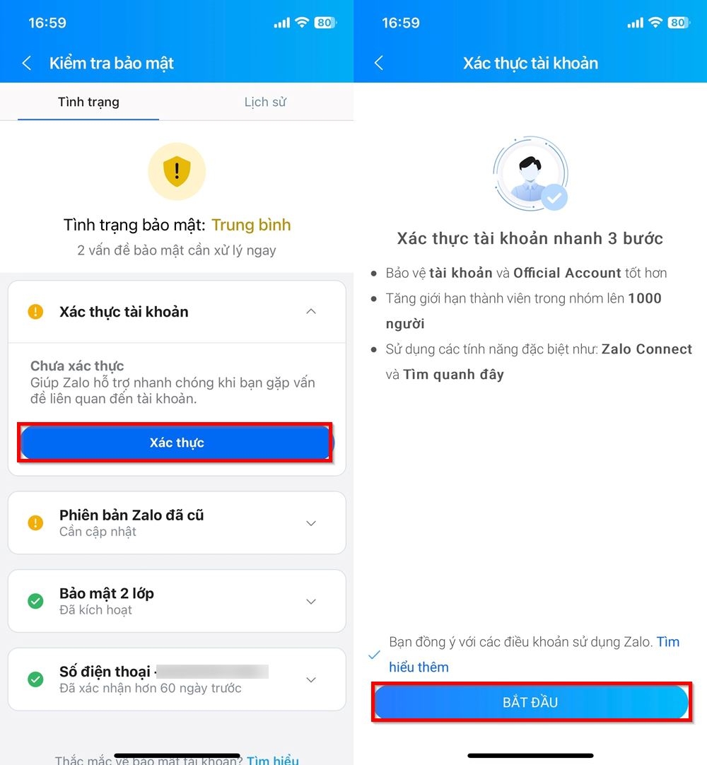 Cách kiểm tra bảo mật trên Zalo 3
