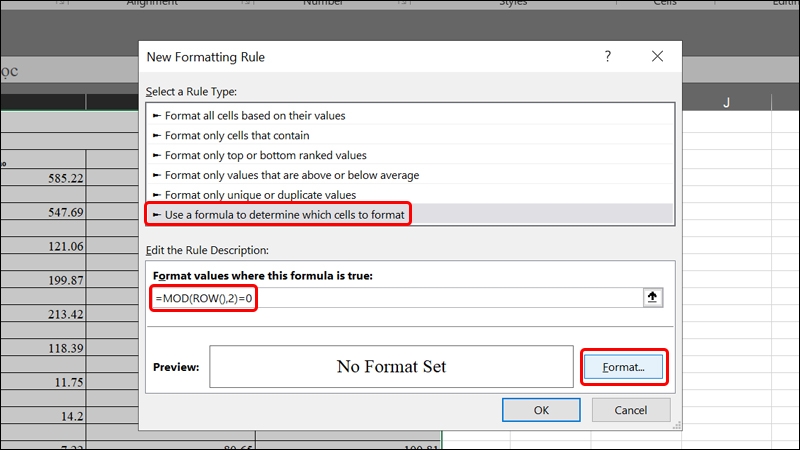 Hướng dẫn tô màu dòng xen kẽ trong Excel