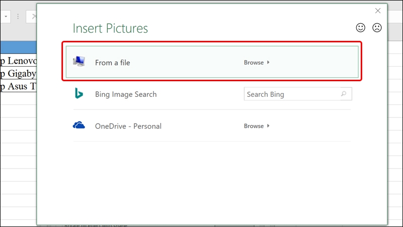 Hướng dẫn chèn hình vào trong nội dung Excel
