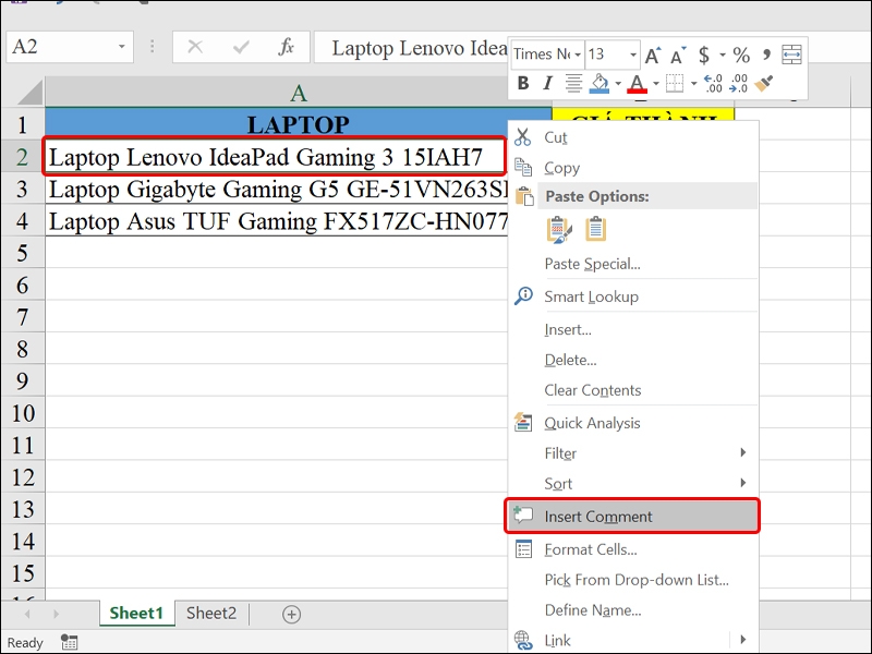 Hướng dẫn chèn hình vào trong nội dung Excel