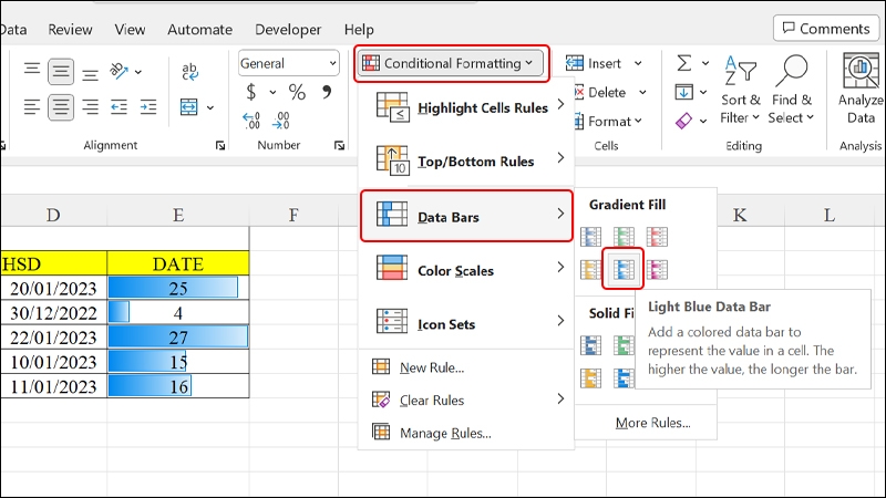Hướng dẫn theo dõi hạn sử dụng sản phẩm trên Excel