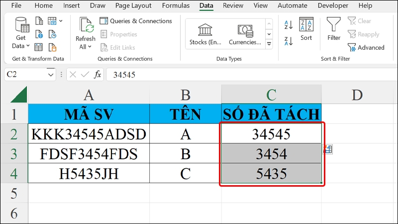 Hướng dẫn tách số ra khỏi dãy ký tự trong Excel