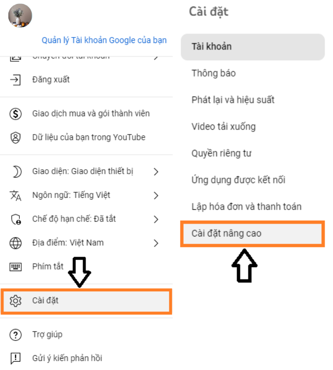 Cài đặt thay đổi URL YouTube cho kênh của bạn