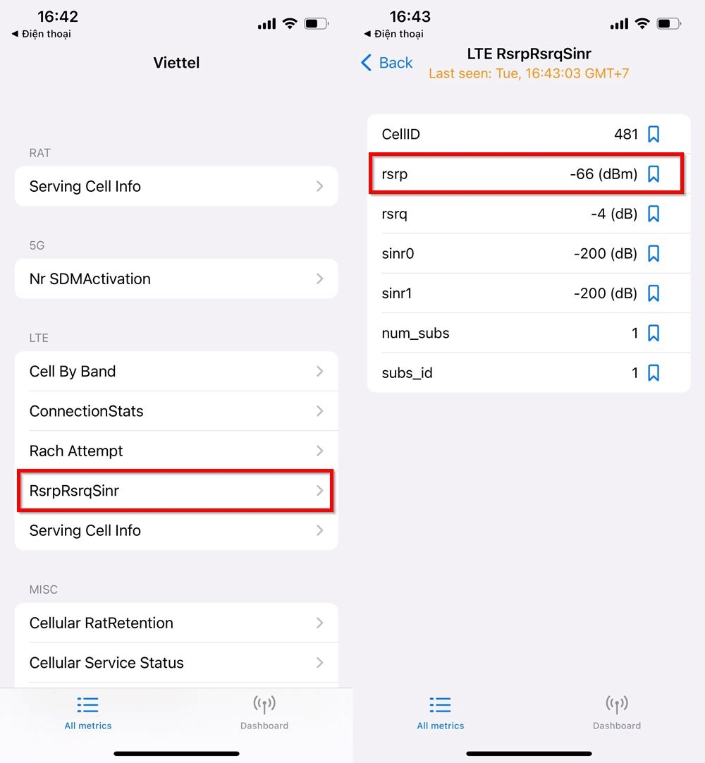 Cách kiểm tra cường độ sóng điện thoại iPhone 2