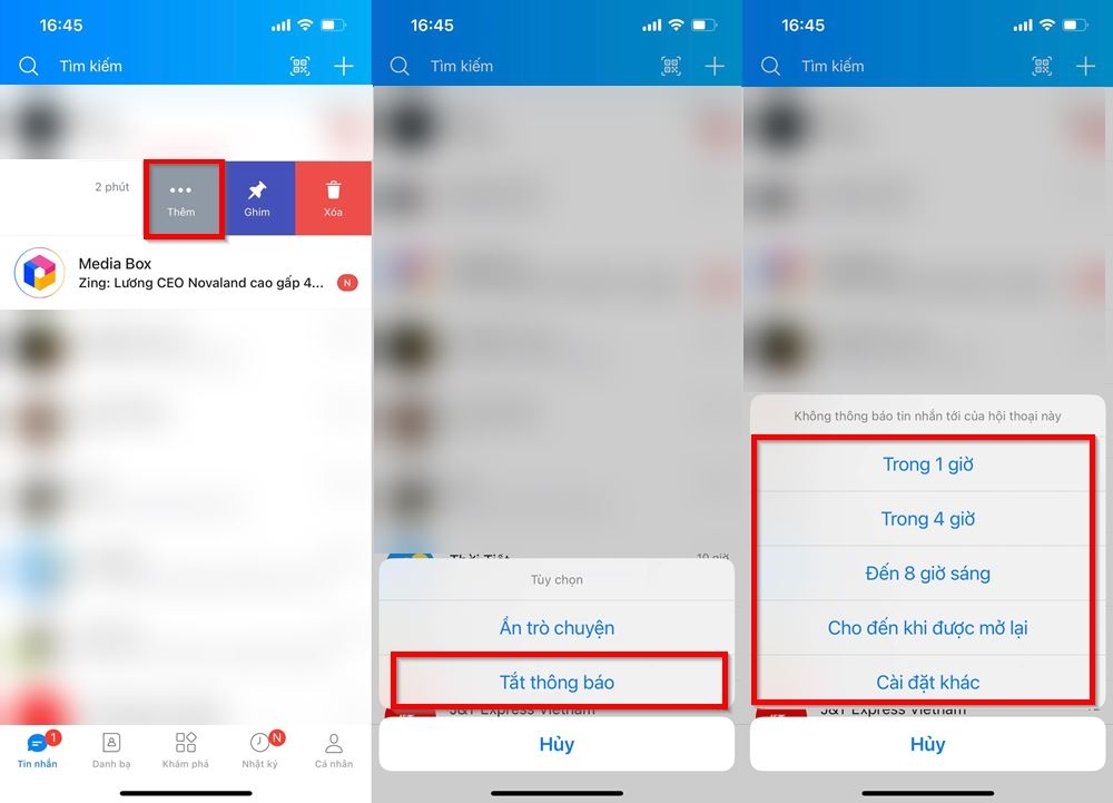 Cách tắt thông báo từng nhóm trên Zalo