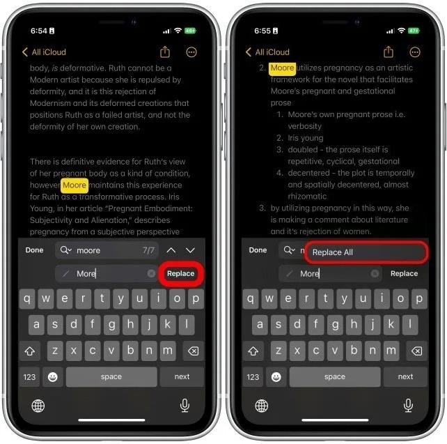 Cách sử dụng Tìm và thay thế trong Ghi chú trên iPhone 5