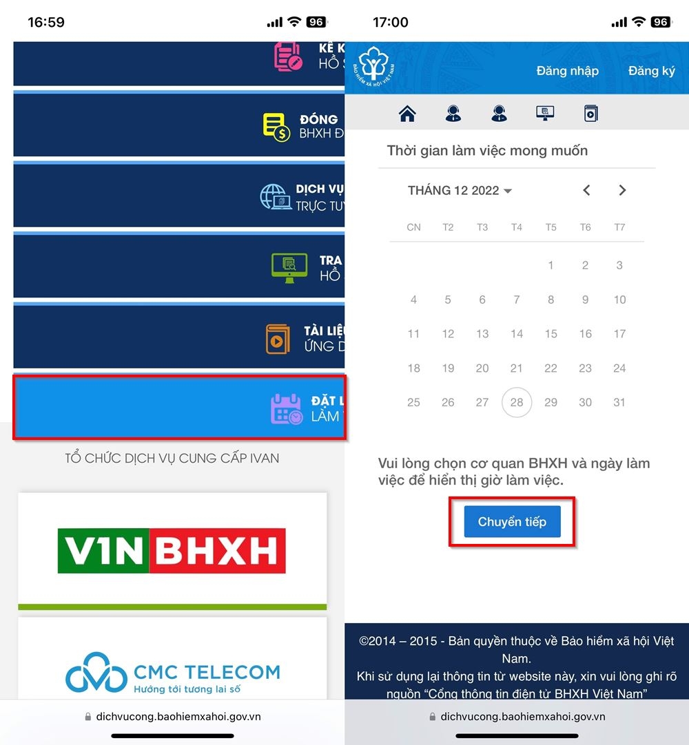 Cách đặt lịch làm việc với cơ quan Bảo hiểm xã hội 3