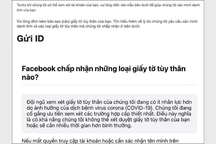Bạn có thể đọc những điều khoản để Facebook dựa vào để xét duyệt danh tính của mình Bạn có thể đọc những điều khoản để Facebook dựa vào để xét duyệt danh tính của mình