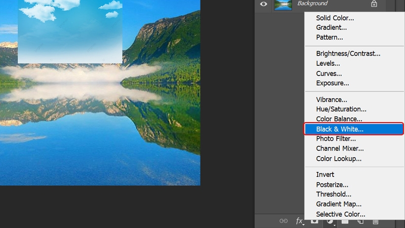 Cách thêm đám mây vào ảnh trong Photoshop