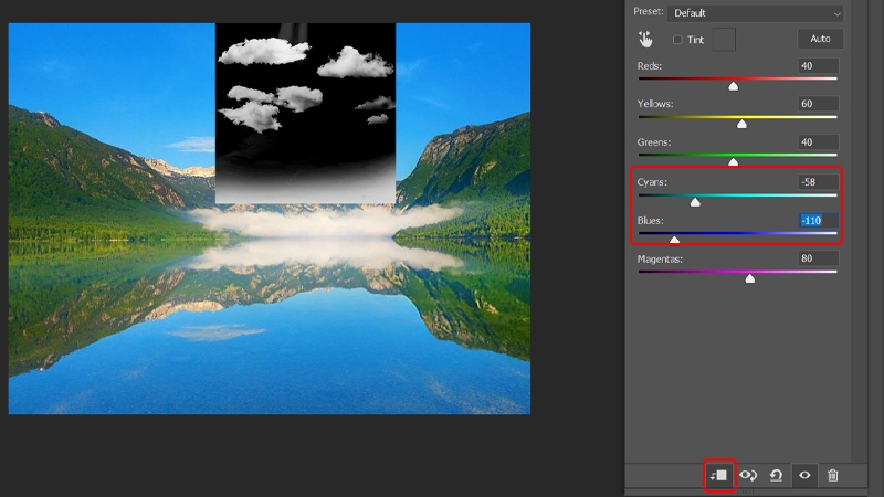 Cách thêm đám mây vào ảnh trong Photoshop