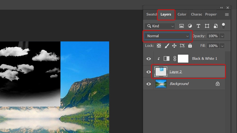 Cách thêm đám mây vào ảnh trong Photoshop