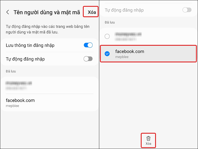 Cách xóa thông tin đăng nhập đã lưu trên trình duyệt Samsung Internet