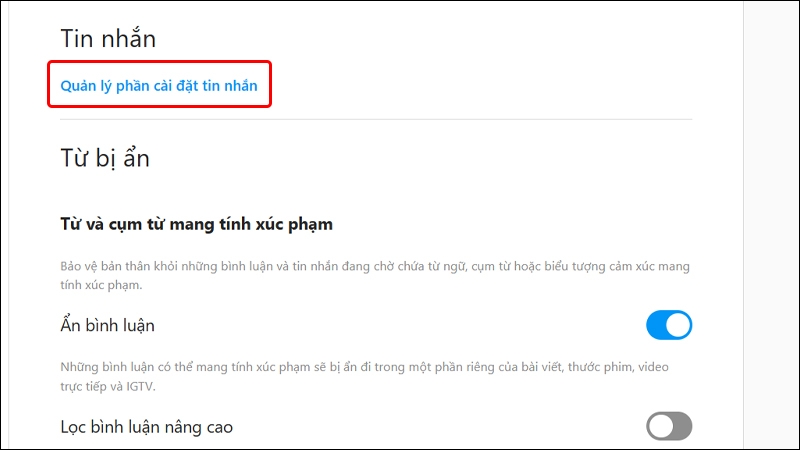 Cách chặn tin nhắn chờ trên Instagram bằng máy tính