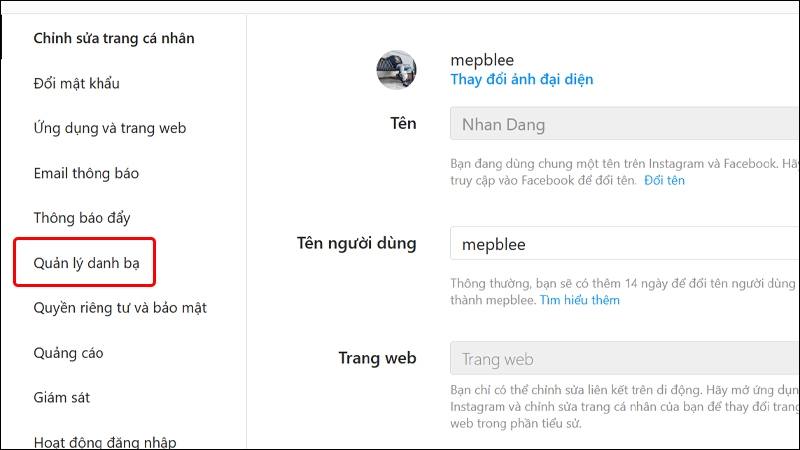 Cách xóa liên hệ danh bạ đã đồng bộ với Instagram
