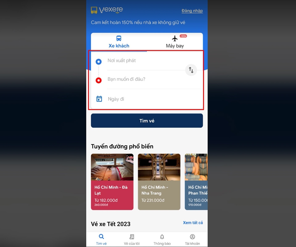 Đặt vé xe, vé máy bay, vé tàu online trên điện thoại - Ảnh 03