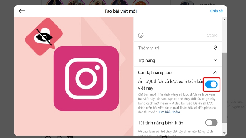 Cách ẩn lượt thích trên Instagram bằng máy tính (Ảnh 5)