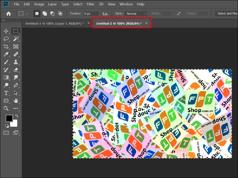 Cách chèn hình ảnh vào hình hộp trong Photoshop