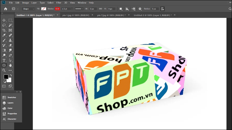 Cách chèn hình ảnh vào hình hộp trong Photoshop