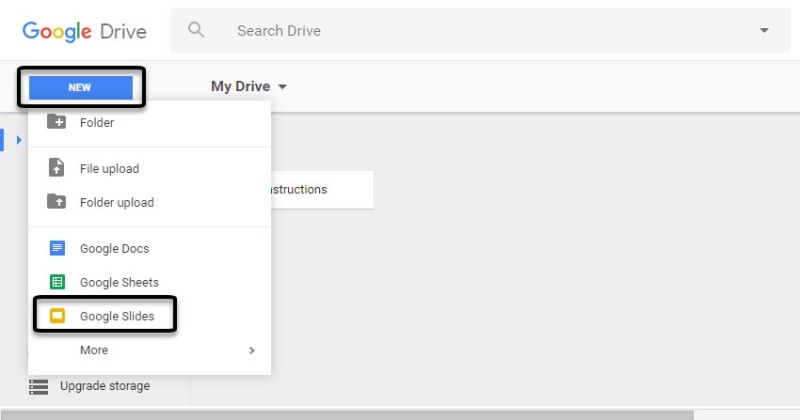 Truy cập Googleslide