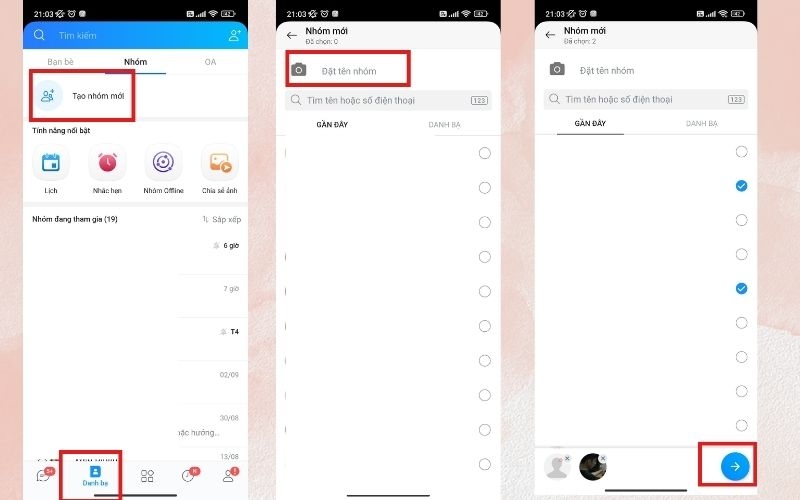 cách tạo nhóm trên zalo 2